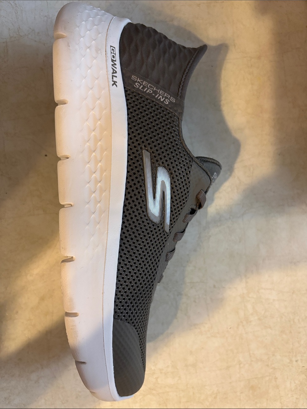 Skechers GOwalk Womwns Charcoal Mesh Lace-Up Walking Sneakers - Picture 3 of 4